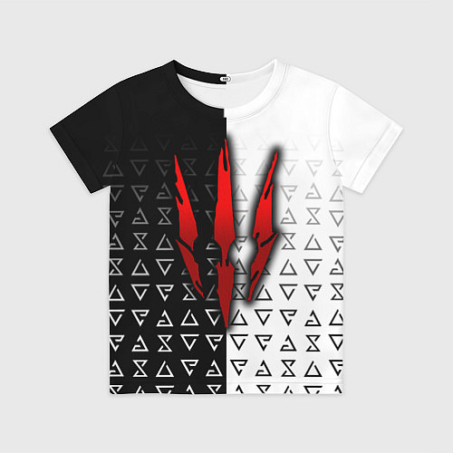 Детская футболка Ведьмак - красные следы от когтей / 3D-принт – фото 1