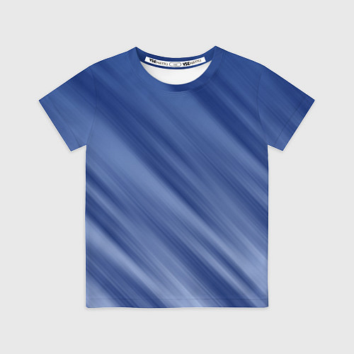 Детская футболка Белые полосы на синем фоне / 3D-принт – фото 1