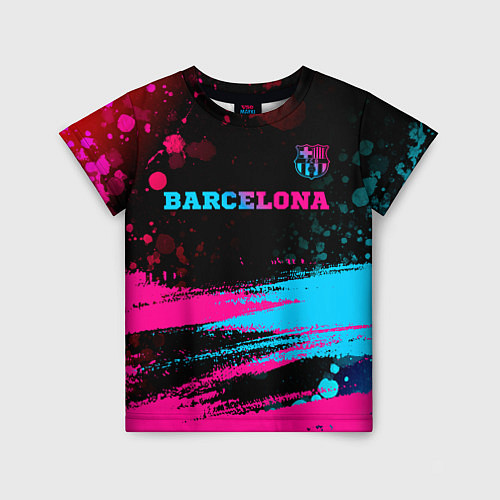 Детская футболка Barcelona - neon gradient посередине / 3D-принт – фото 1