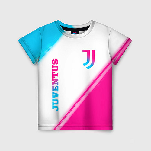 Детская футболка Juventus neon gradient style вертикально / 3D-принт – фото 1