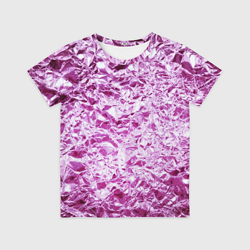 Детская футболка Сверкающая розовая фактура фольги / 3D-принт – фото 1