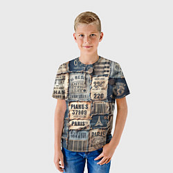 Футболка детская Пэчворк джинсы из Парижа, цвет: 3D-принт — фото 2