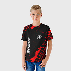Футболка детская FAW red sport tires, цвет: 3D-принт — фото 2