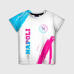 Футболка детская Napoli neon gradient style вертикально, цвет: 3D-принт