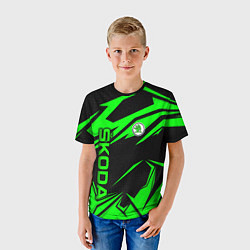 Футболка детская Skoda - green uniform, цвет: 3D-принт — фото 2