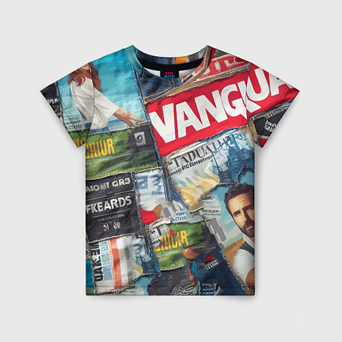 Детская футболка Vanguard collage - ai art patchwork / 3D-принт – фото 1
