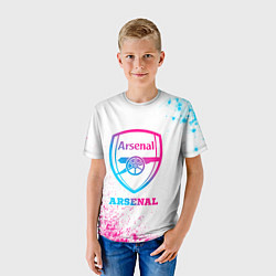 Футболка детская Arsenal neon gradient style, цвет: 3D-принт — фото 2
