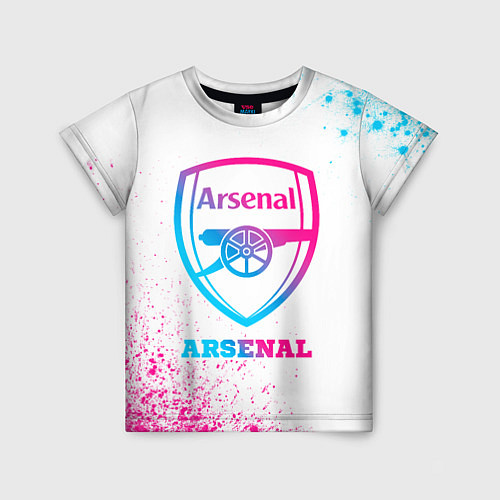 Детская футболка Arsenal neon gradient style / 3D-принт – фото 1