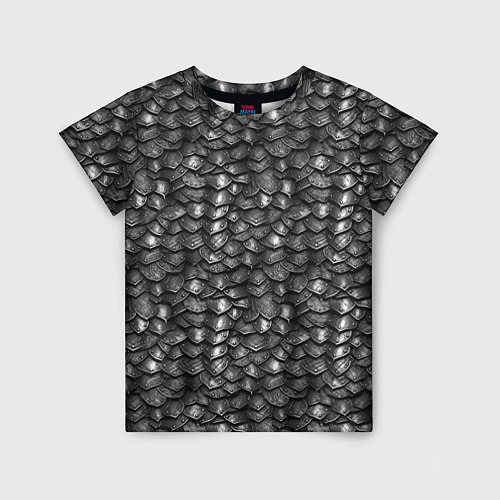 Детская футболка Железная броня текстура / 3D-принт – фото 1