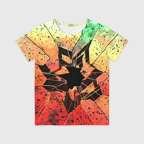 Детская футболка Кислотное разбитое стекло / 3D-принт – фото 1