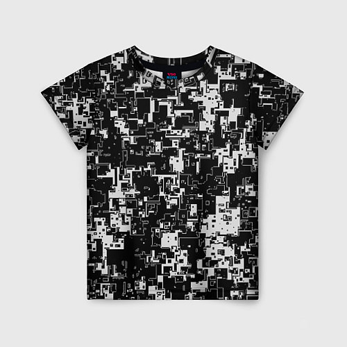 Детская футболка Геометрия черно-белая / 3D-принт – фото 1