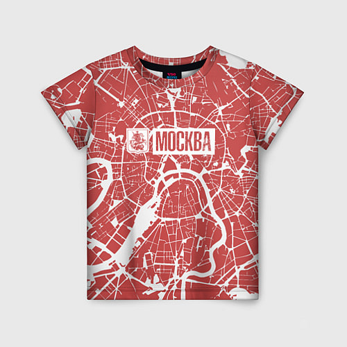 Детская футболка Красная карта Москвы / 3D-принт – фото 1