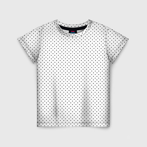 Детская футболка Белый в чёрный маленький горошек / 3D-принт – фото 1