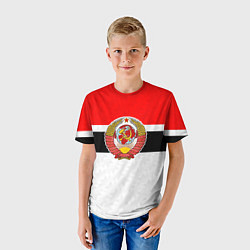 Футболка детская Герб СССР - ретро цвета, цвет: 3D-принт — фото 2