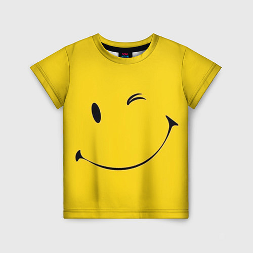 Детская футболка Смайл желтый / 3D-принт – фото 1