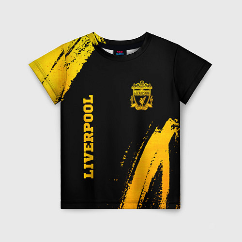 Детская футболка Liverpool - gold gradient вертикально / 3D-принт – фото 1