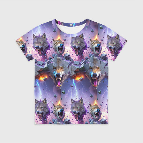 Детская футболка Волки и молнии / 3D-принт – фото 1