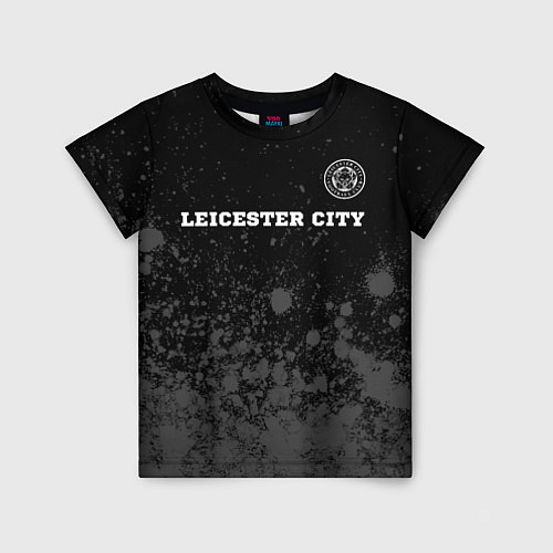 Детская футболка Leicester City sport на темном фоне посередине / 3D-принт – фото 1