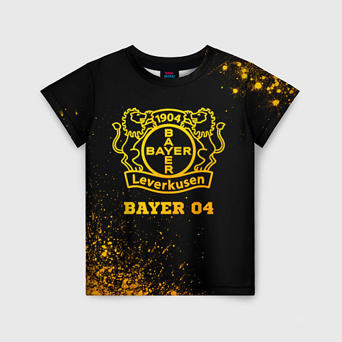 Детская футболка Bayer 04 - gold gradient / 3D-принт – фото 1