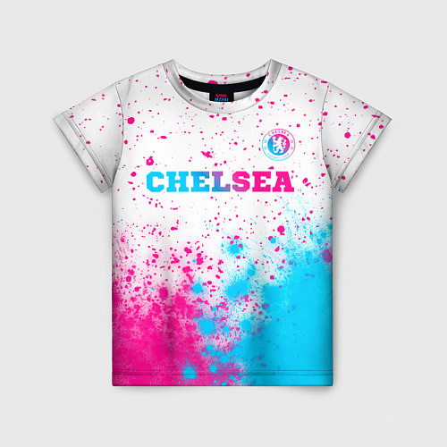 Детская футболка Chelsea neon gradient style посередине / 3D-принт – фото 1