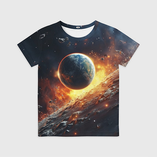 Детская футболка Космос и планета / 3D-принт – фото 1