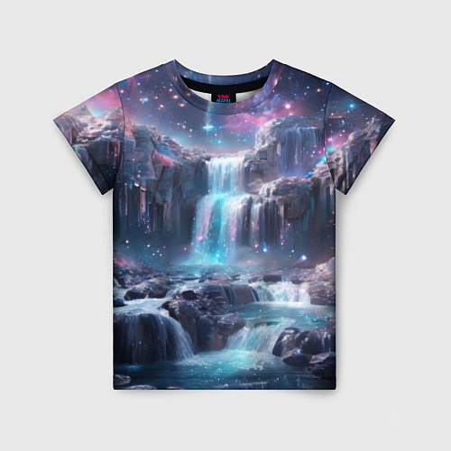 Детская футболка Волшебный ночной водопад / 3D-принт – фото 1