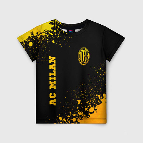 Детская футболка AC Milan - gold gradient вертикально / 3D-принт – фото 1