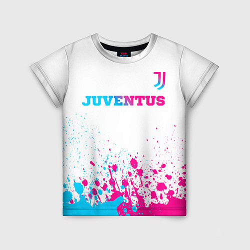 Детская футболка Juventus neon gradient style посередине / 3D-принт – фото 1