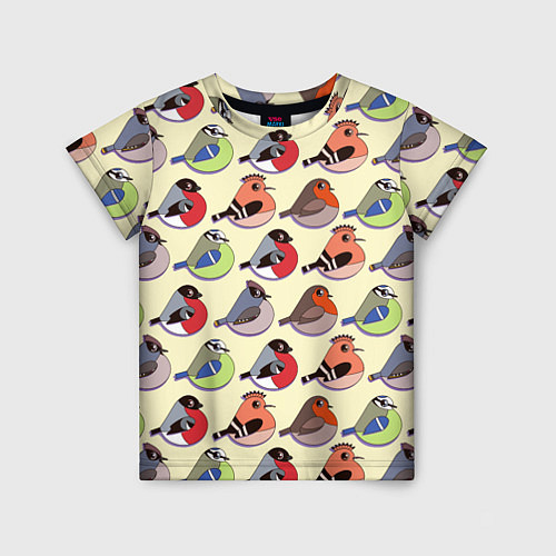 Детская футболка Веселые птички / 3D-принт – фото 1