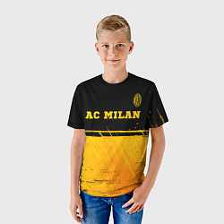 Футболка детская AC Milan - gold gradient посередине, цвет: 3D-принт — фото 2