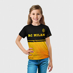 Футболка детская AC Milan - gold gradient посередине, цвет: 3D-принт — фото 2