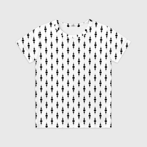 Детская футболка Белый в чёрный горошек узором / 3D-принт – фото 1