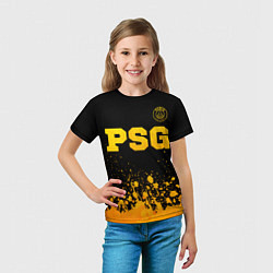 Футболка детская PSG - gold gradient посередине, цвет: 3D-принт — фото 2