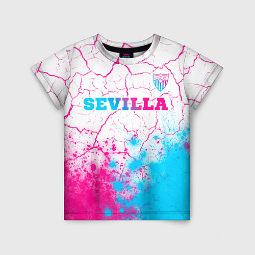 Детская футболка Sevilla neon gradient style посередине / 3D-принт – фото 1