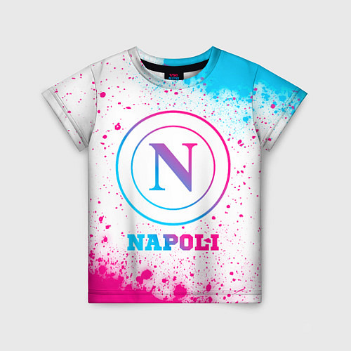 Детская футболка Napoli neon gradient style / 3D-принт – фото 1