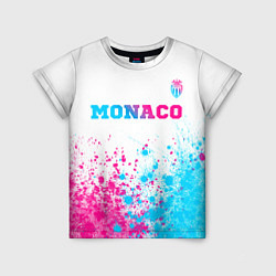 Футболка детская Monaco neon gradient style посередине, цвет: 3D-принт
