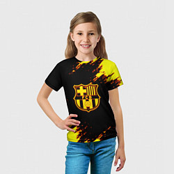 Футболка детская Barcelona огненные краски лого, цвет: 3D-принт — фото 2