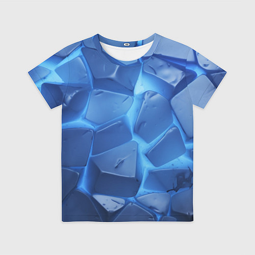 Детская футболка Синие ледяные плиты с разломом / 3D-принт – фото 1