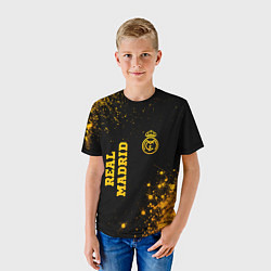 Футболка детская Real Madrid - gold gradient вертикально, цвет: 3D-принт — фото 2