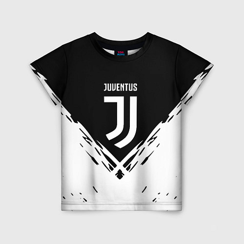 Детская футболка Juventus sport geometry fc club / 3D-принт – фото 1