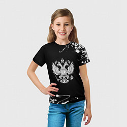 Футболка детская Россия герб краски брызги, цвет: 3D-принт — фото 2