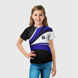 Футболка детская BMW Logotype - blue waves, цвет: 3D-принт — фото 2