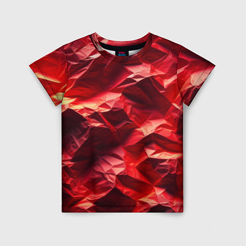 Детская футболка Эффект текстуры мятой красной бумаги / 3D-принт – фото 1