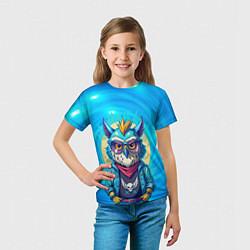 Футболка детская Сова в одежде на стиле, цвет: 3D-принт — фото 2