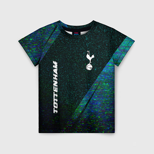 Детская футболка Tottenham glitch blue / 3D-принт – фото 1