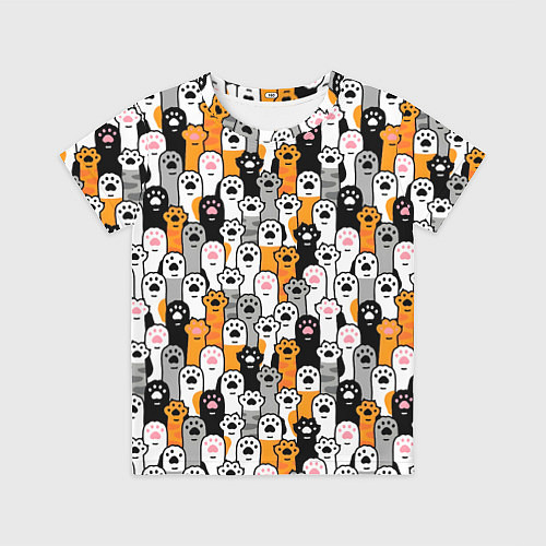 Детская футболка Кошачьи лапы / 3D-принт – фото 1