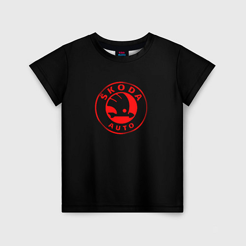 Детская футболка Skoda red logo / 3D-принт – фото 1