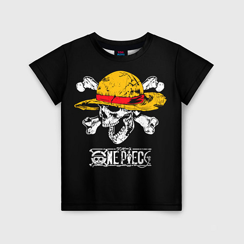 Детская футболка One piece - череп и кости / 3D-принт – фото 1