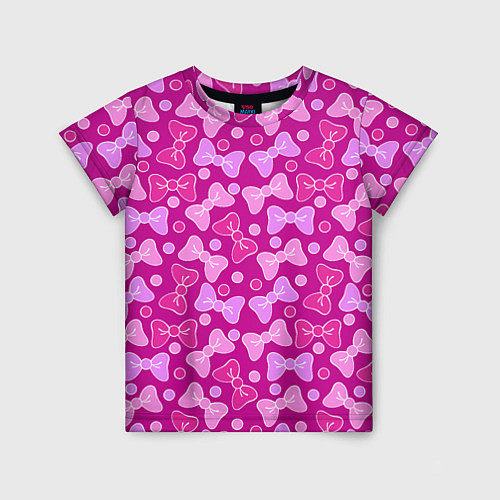 Детская футболка Розовые бантики / 3D-принт – фото 1