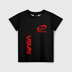 Футболка детская Nasa space red logo, цвет: 3D-принт